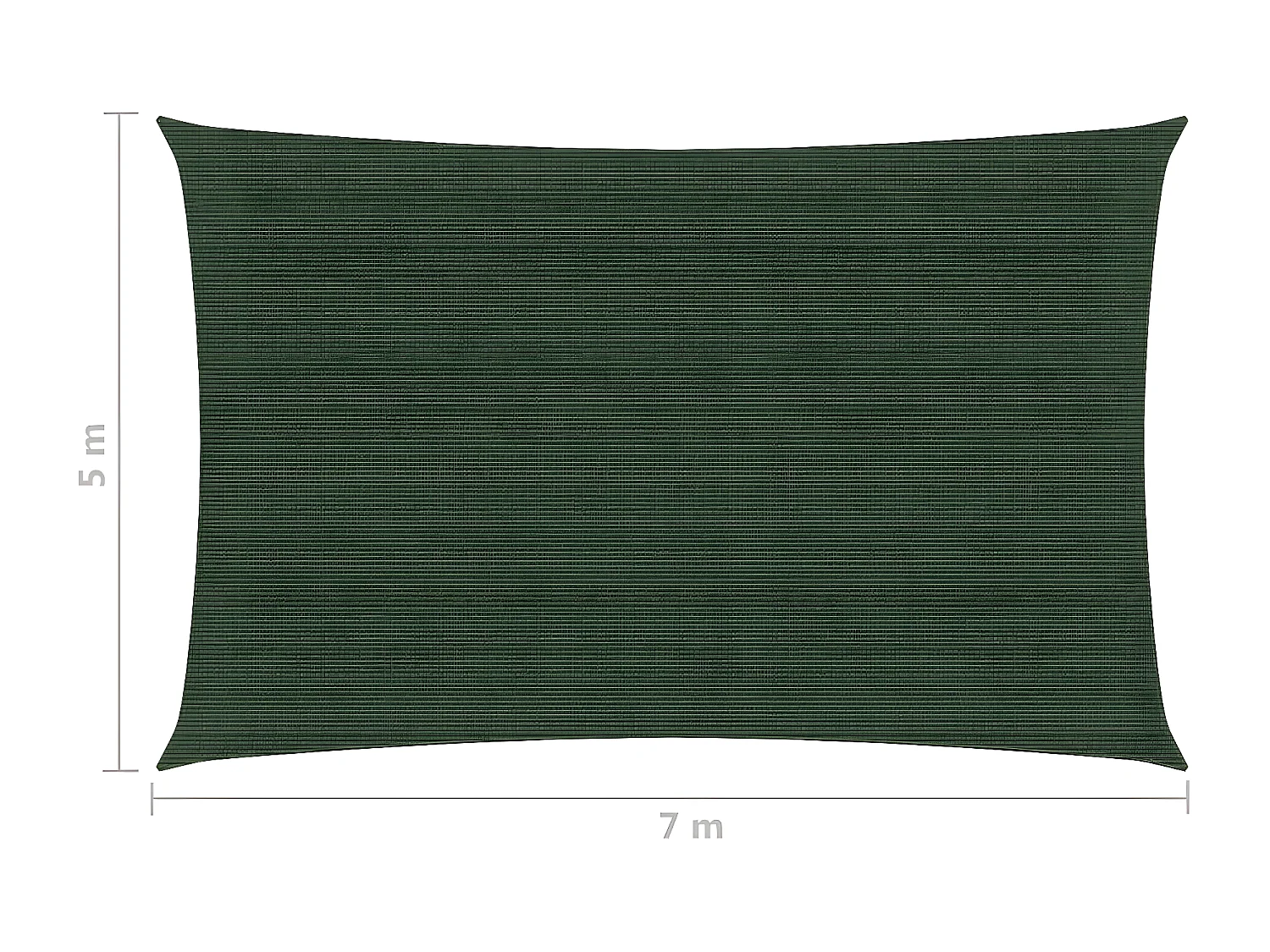 Voile d'ombrage 160 g-m² Vert foncé 5x7 m PEHD