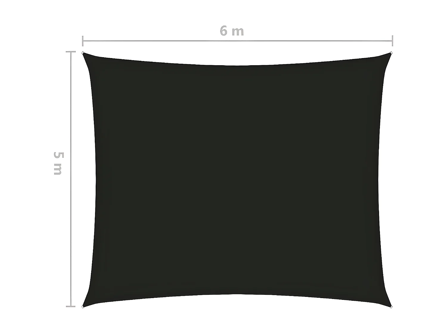 Voile de parasol Tissu Oxford rectangulaire 5x6 m Noir