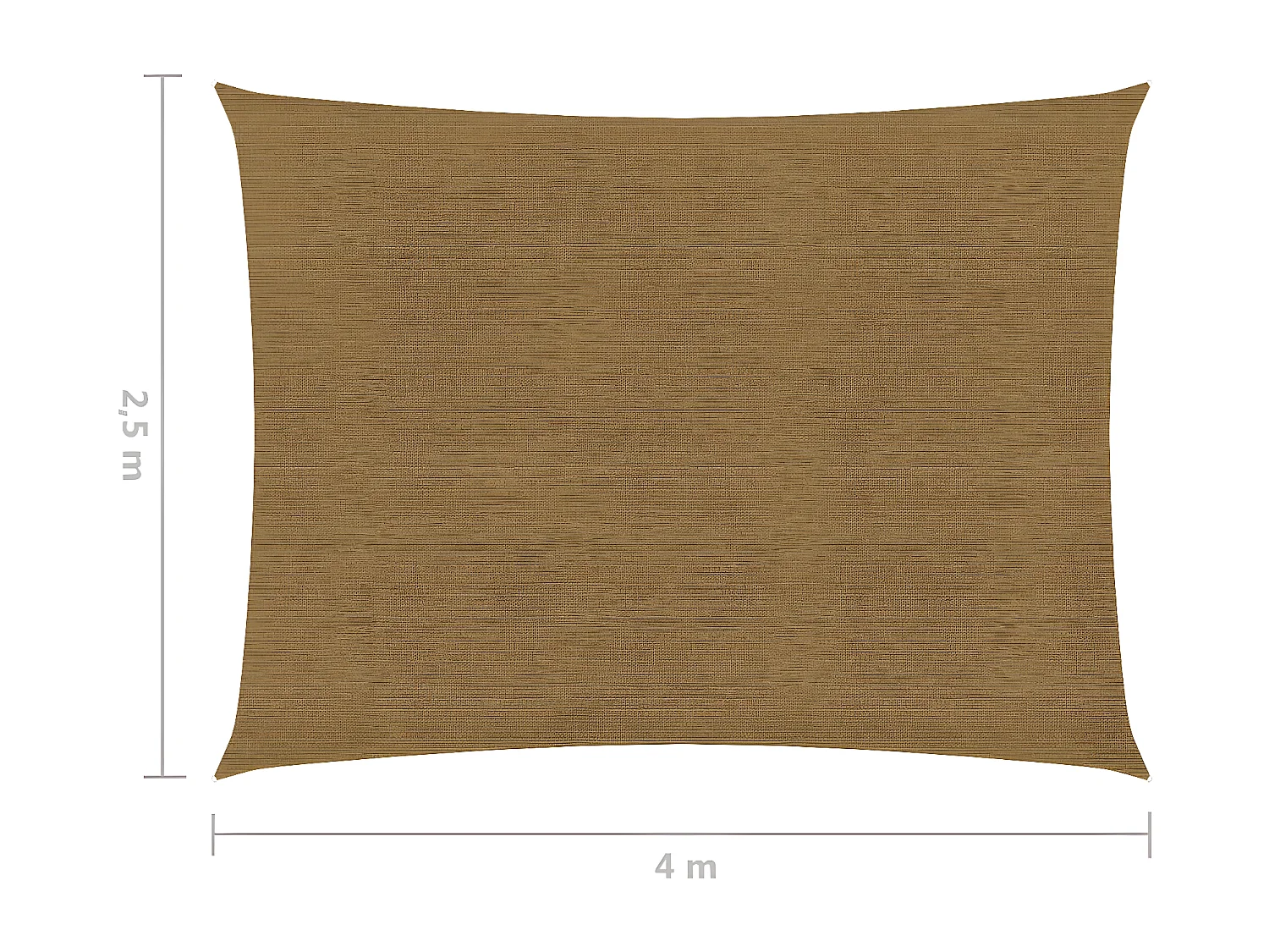 Voile d'ombrage 160 g-m² Taupe 2,5x4 m PEHD