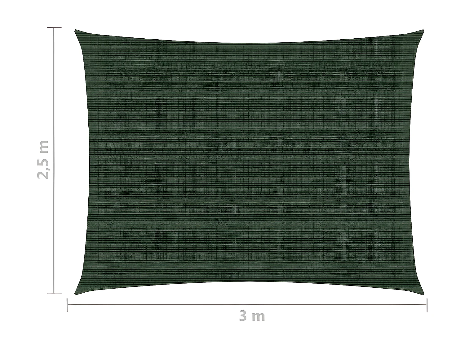 Voile d'ombrage 160 g-m² Vert foncé 2,5x3 m PEHD
