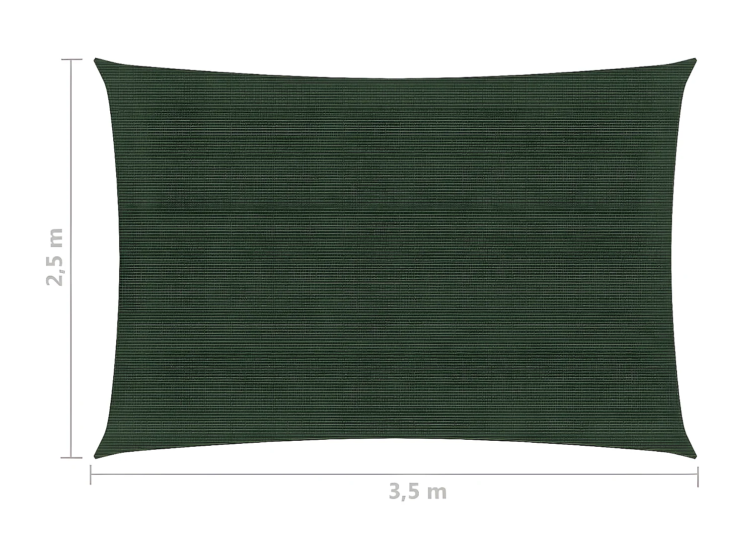 Voile d'ombrage 160 g-m² Vert foncé 2,5x3,5 m PEHD