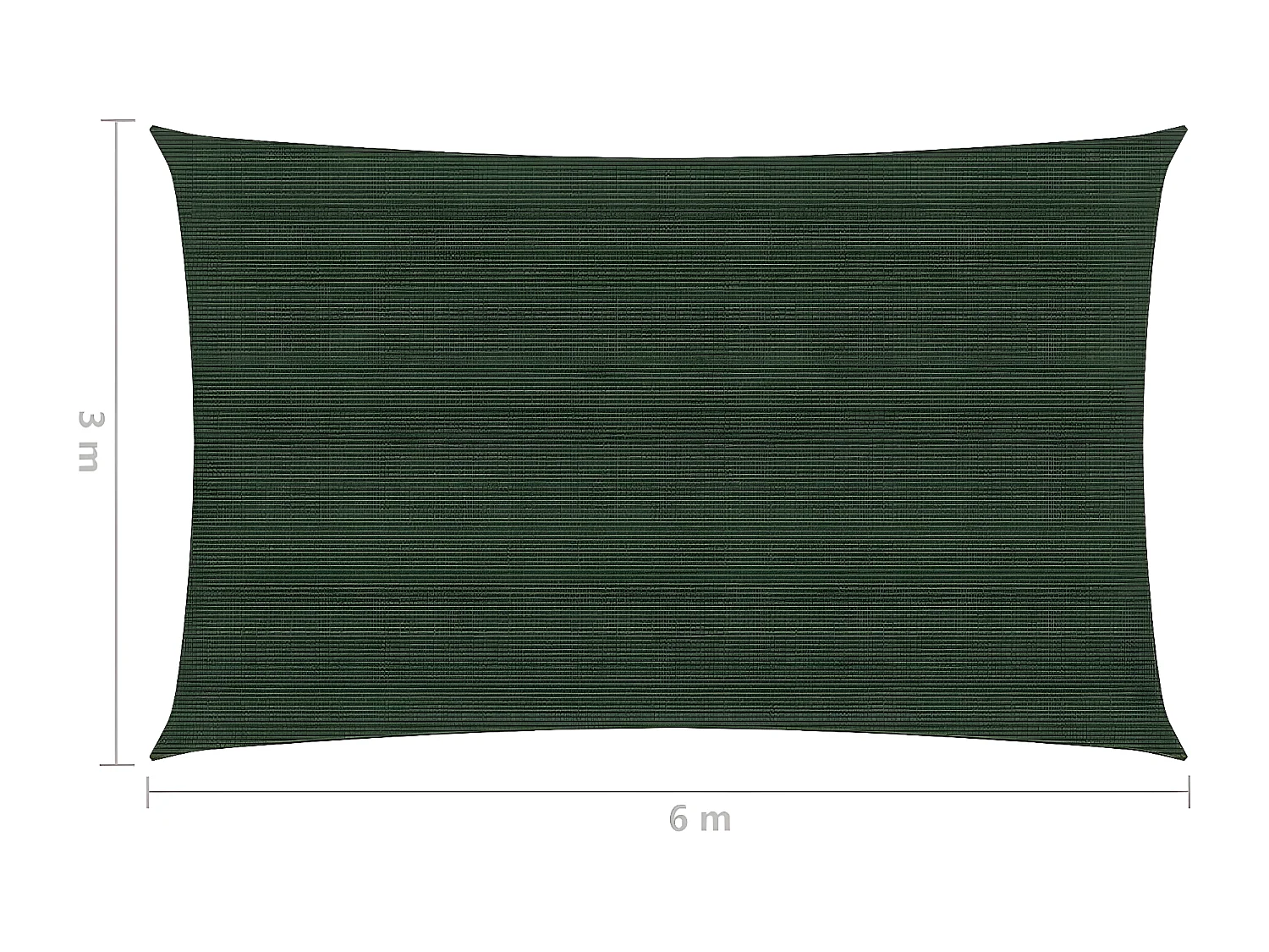 Voile d'ombrage 160 g-m² Vert foncé 3x6 m PEHD