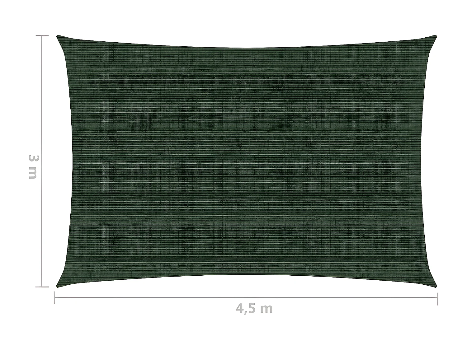 Voile d'ombrage 160 g-m² Vert foncé 3x4,5 m PEHD