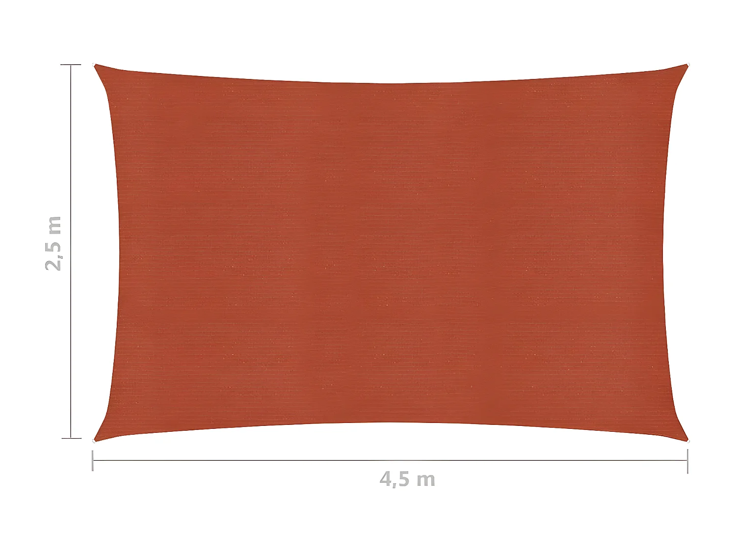 Voile d'ombrage 160 g-m² Terre cuite 2,5x4,5 m PEHD