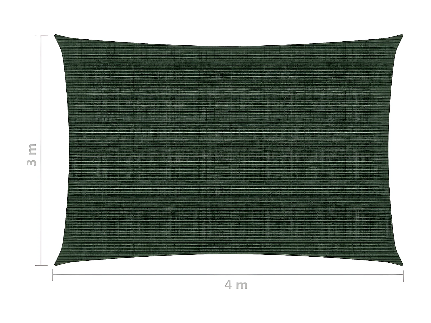 Voile d'ombrage 160 g-m² Vert foncé 3x4 m PEHD