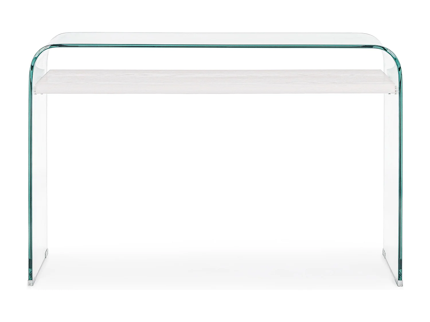 Console courbée verre transparent avec 1 niche Louiza 110cm