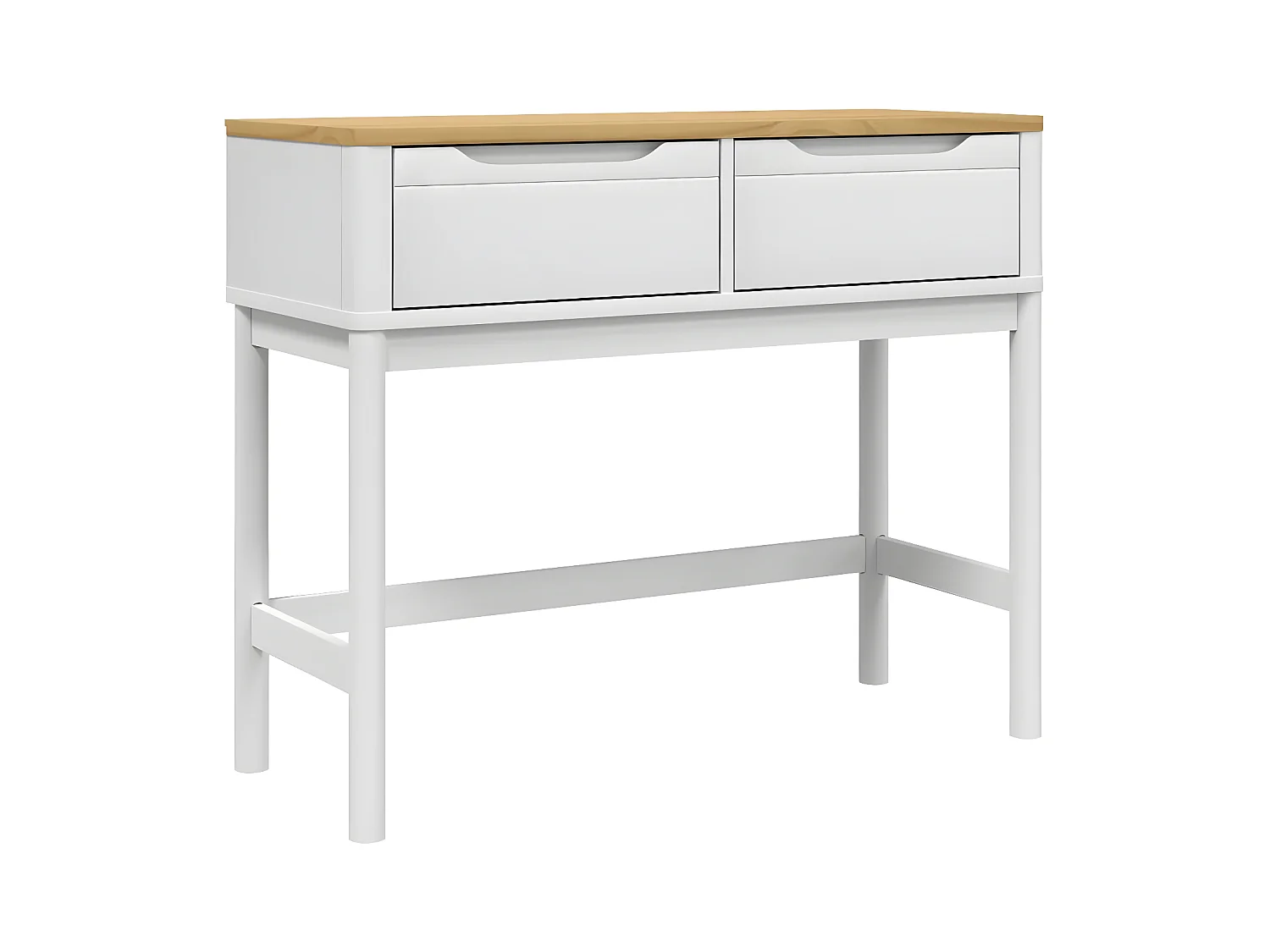Table console FLORO blanc 89,5x36,5x73 bois de pin massif