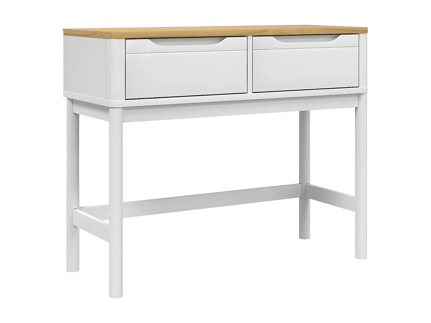 Table console FLORO blanc 89,5x36,5x73 bois de pin massif