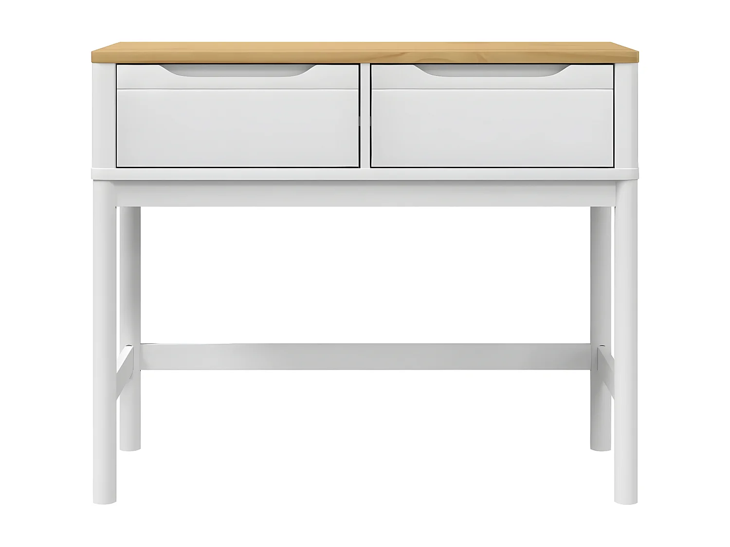 Table console FLORO blanc 89,5x36,5x73 bois de pin massif