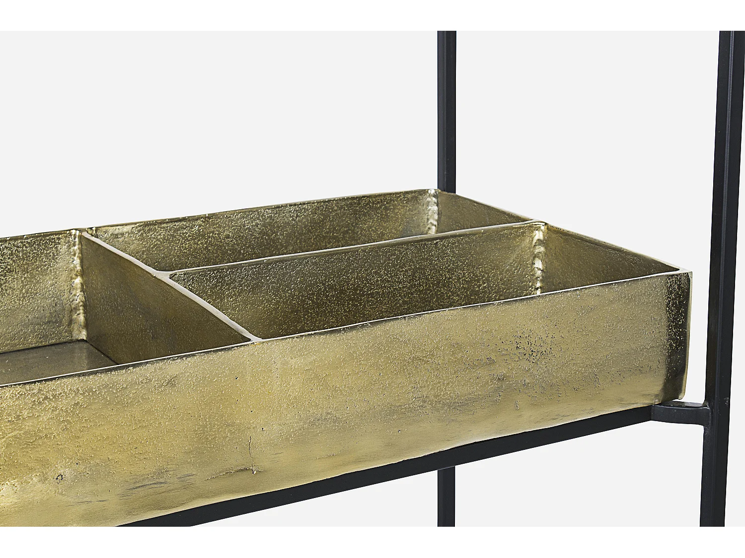 Console moderne acier noir et laiton doré Mirabel 117cm