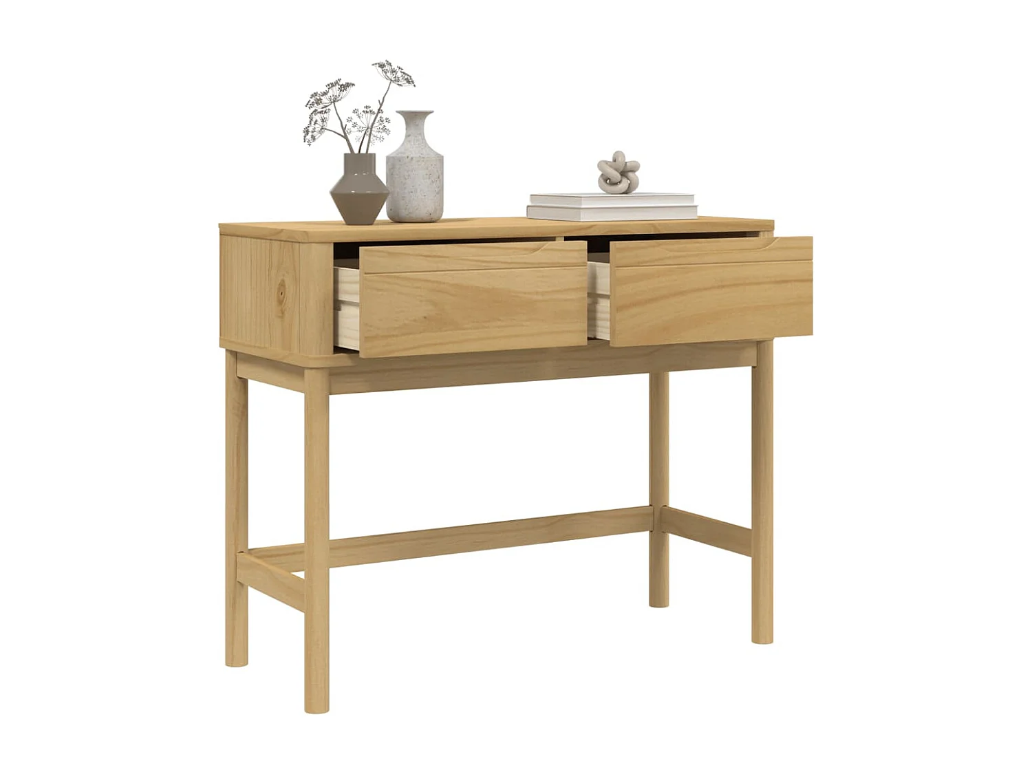 Table console FLORO marron cire 89,5x36,5x73 pin massif