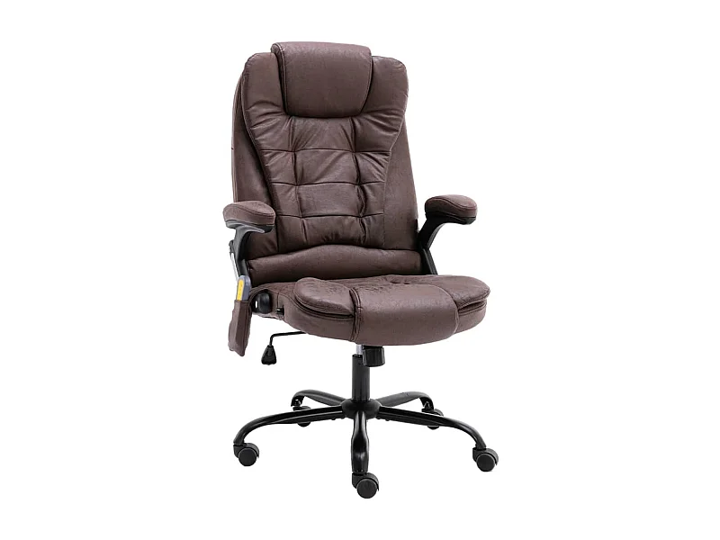 Chaise de bureau de massage Marron foncé Cuir véritable