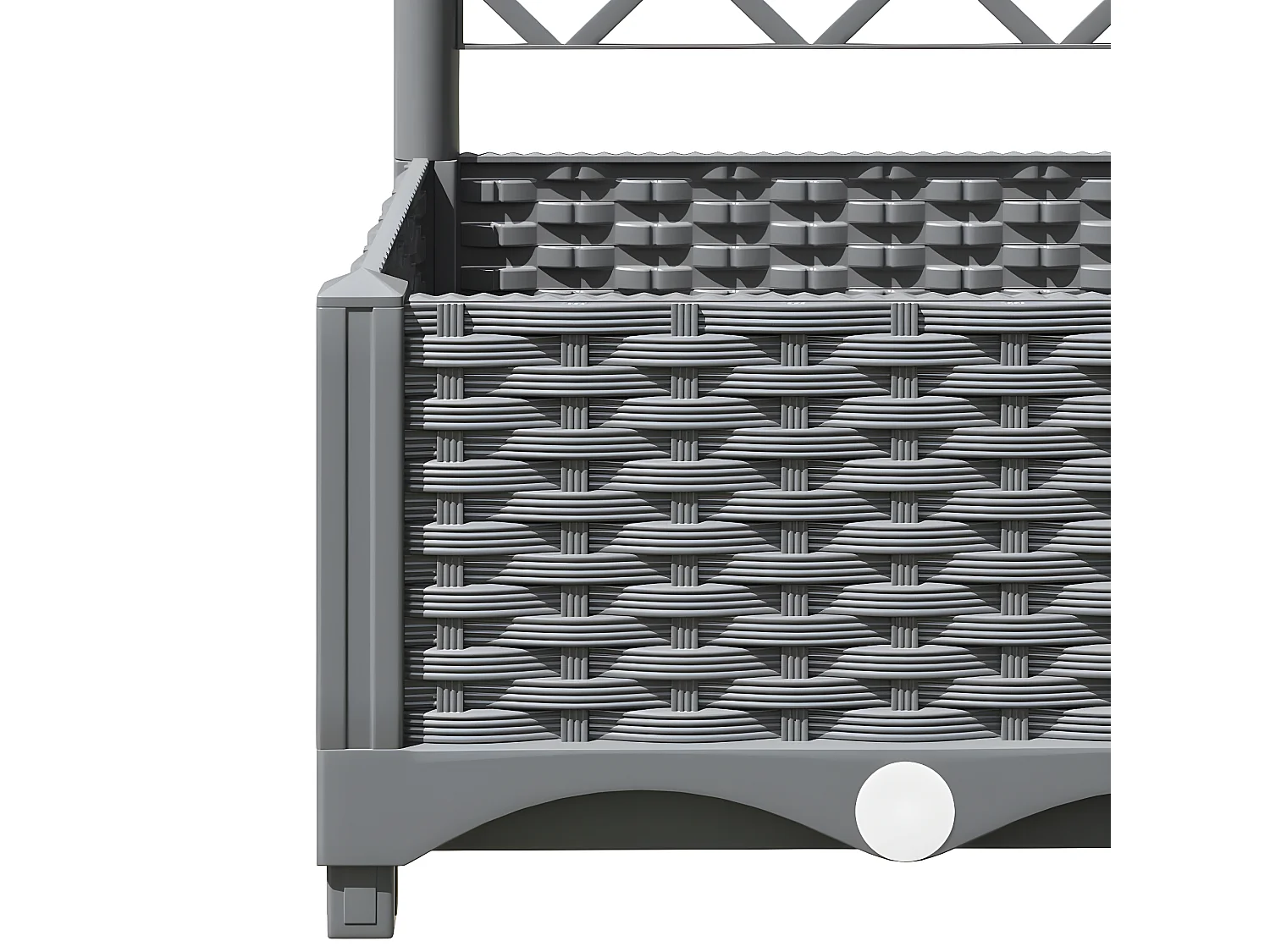 Jardinière avec treillis Gris clair 40x40x121,5 PP