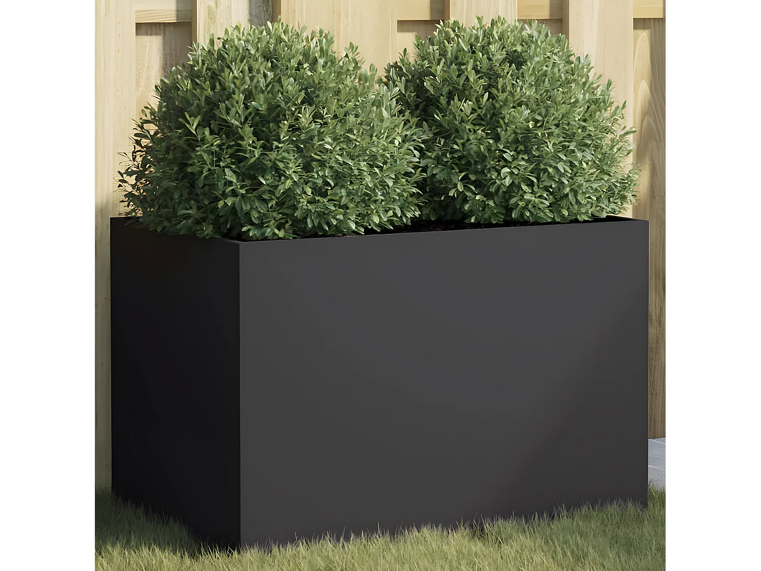 Jardinière noir 62x40x39 acier laminé à froid