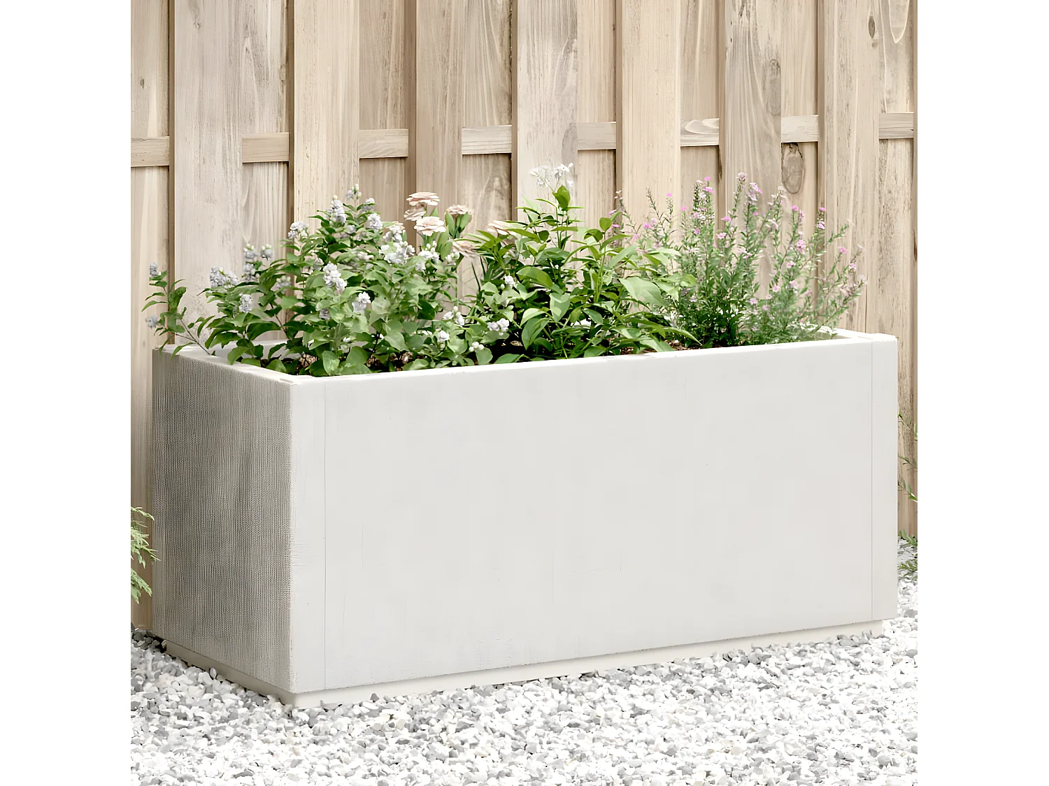 Jardinière blanc 80x36x35 PP