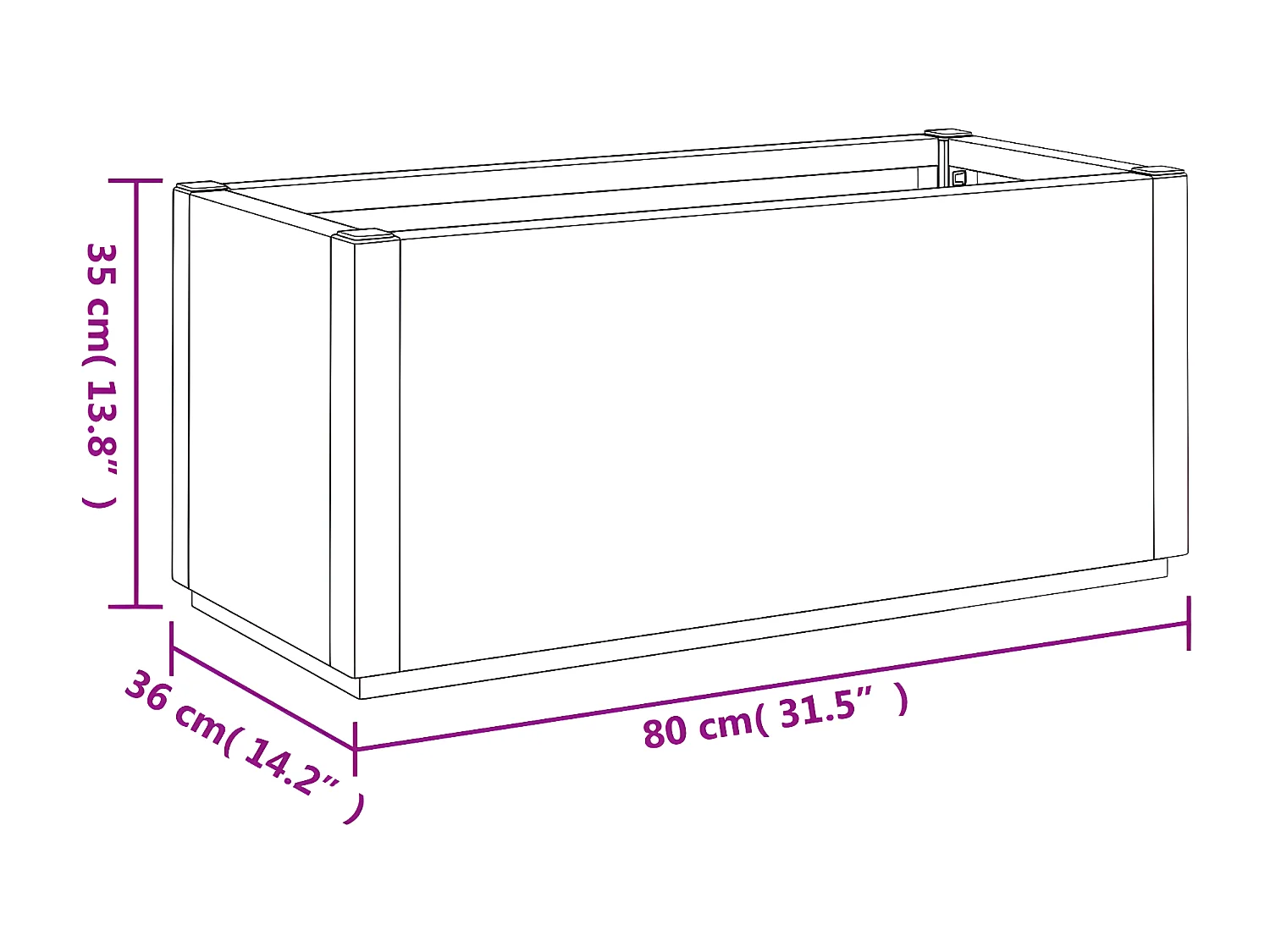 Jardinière blanc 80x36x35 PP
