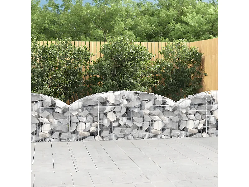 Panier de gabions arqué 200x30x60-80 Fer galvanisé