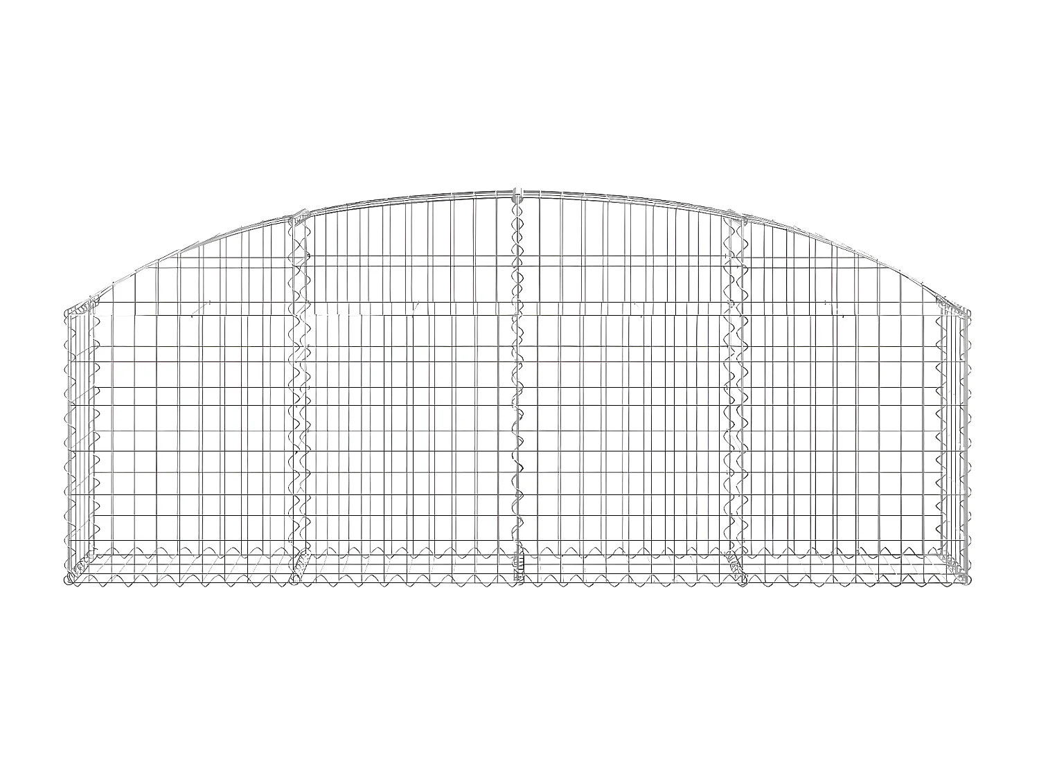 Panier de gabions arqué 200x30x60-80 Fer galvanisé