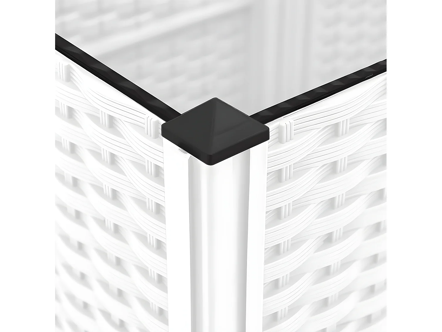 Jardinière avec treillis Blanc 40x40x121,5 PP