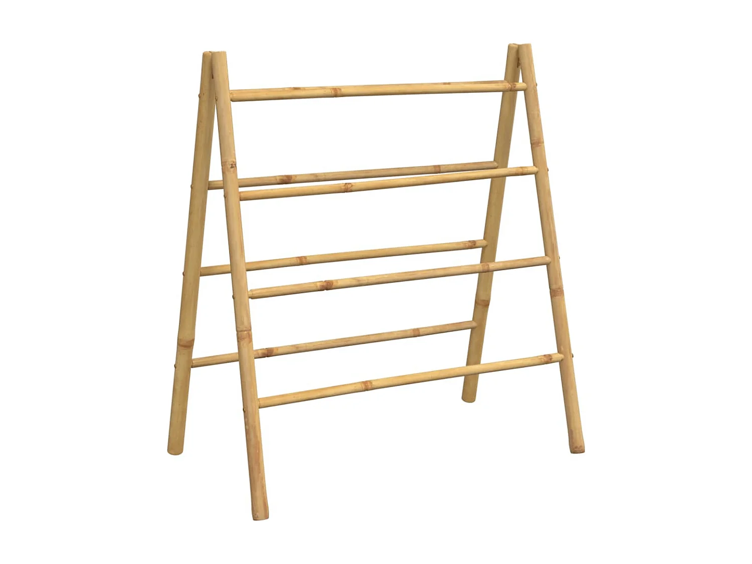 Échelle à serviettes double avec 4 échelons 90x50x100 bambou