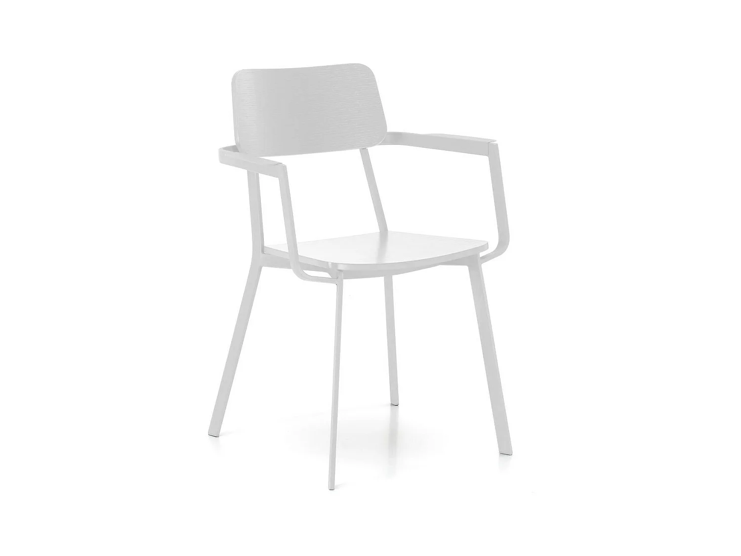 Woody salontafel - Witte houten stoel 4 st