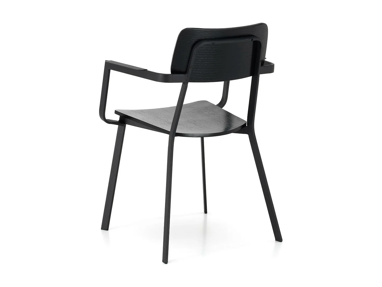 Table basse Woody Chaise en bois noir 4 pcs