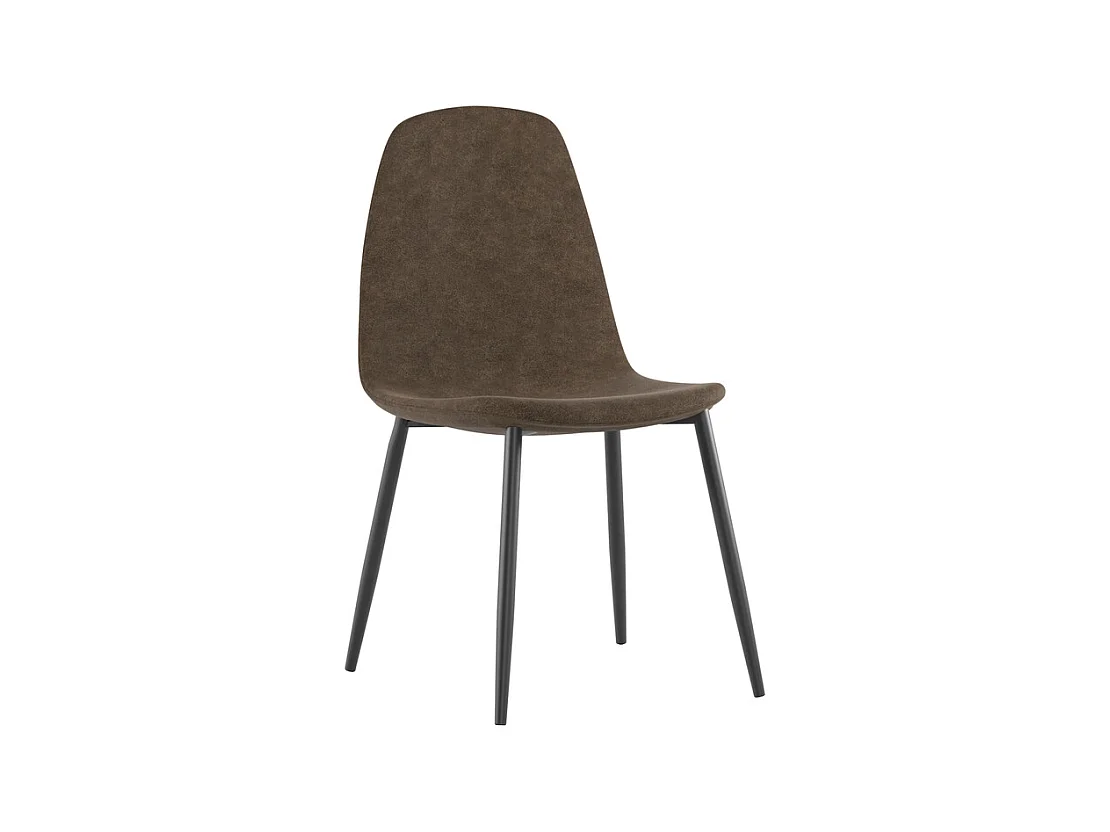 Brigitte Chaise en éco-cuir marron 4 pcs