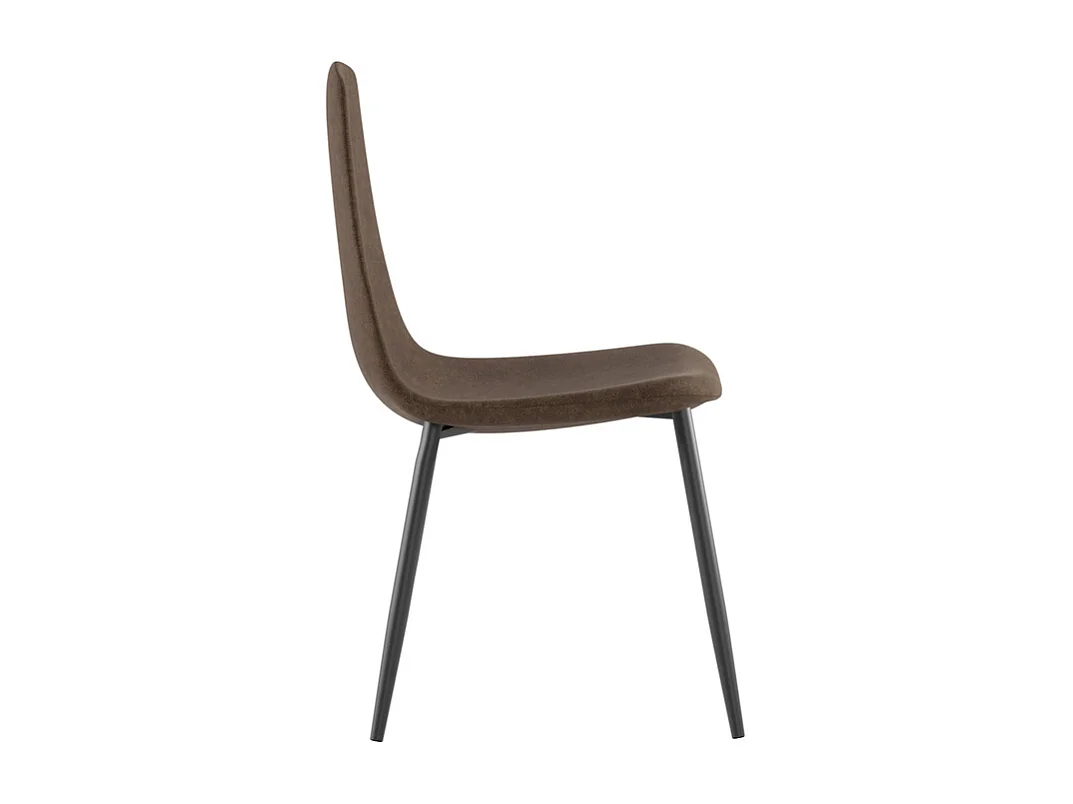 Brigitte Chaise en éco-cuir marron 4 pcs