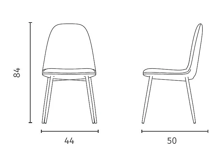 Brigitte Chaise en éco-cuir marron 4 pcs