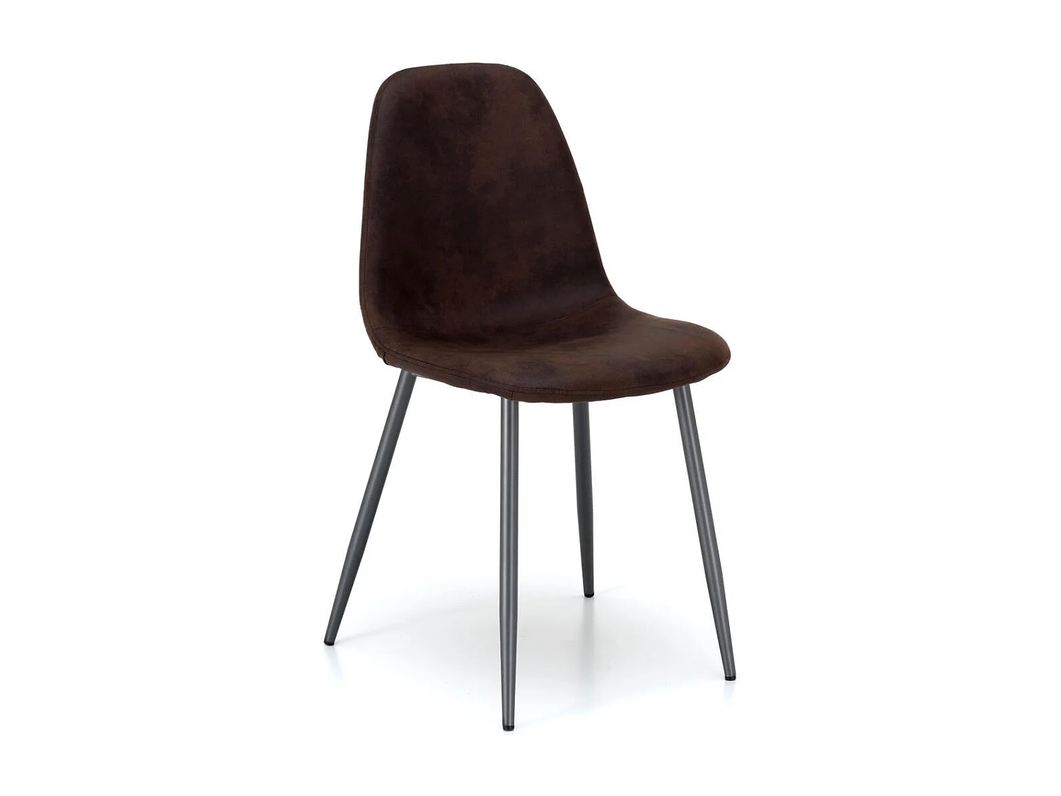 Brigitte Chaise en éco-cuir marron 4 pcs