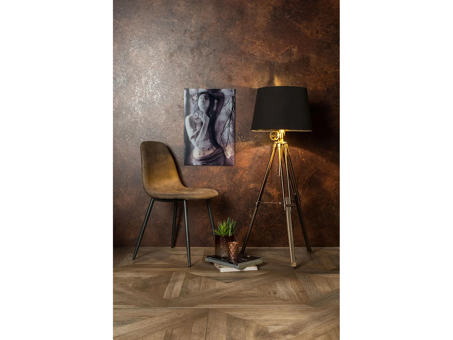 Brigitte Chaise en éco-cuir marron 4 pcs