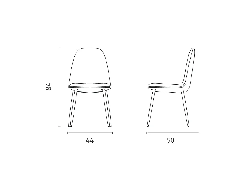 Brigitte Chaise en éco-cuir marron 4 pcs