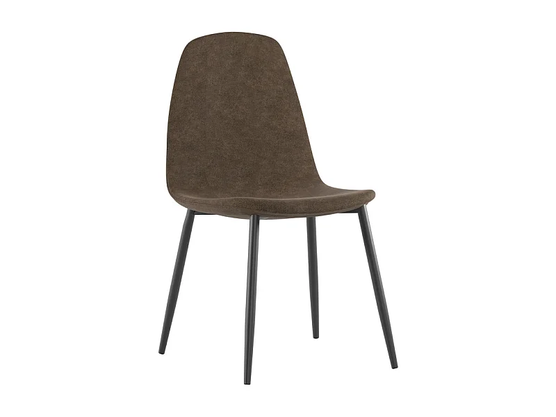 Brigitte Chaise en éco-cuir marron 4 pcs