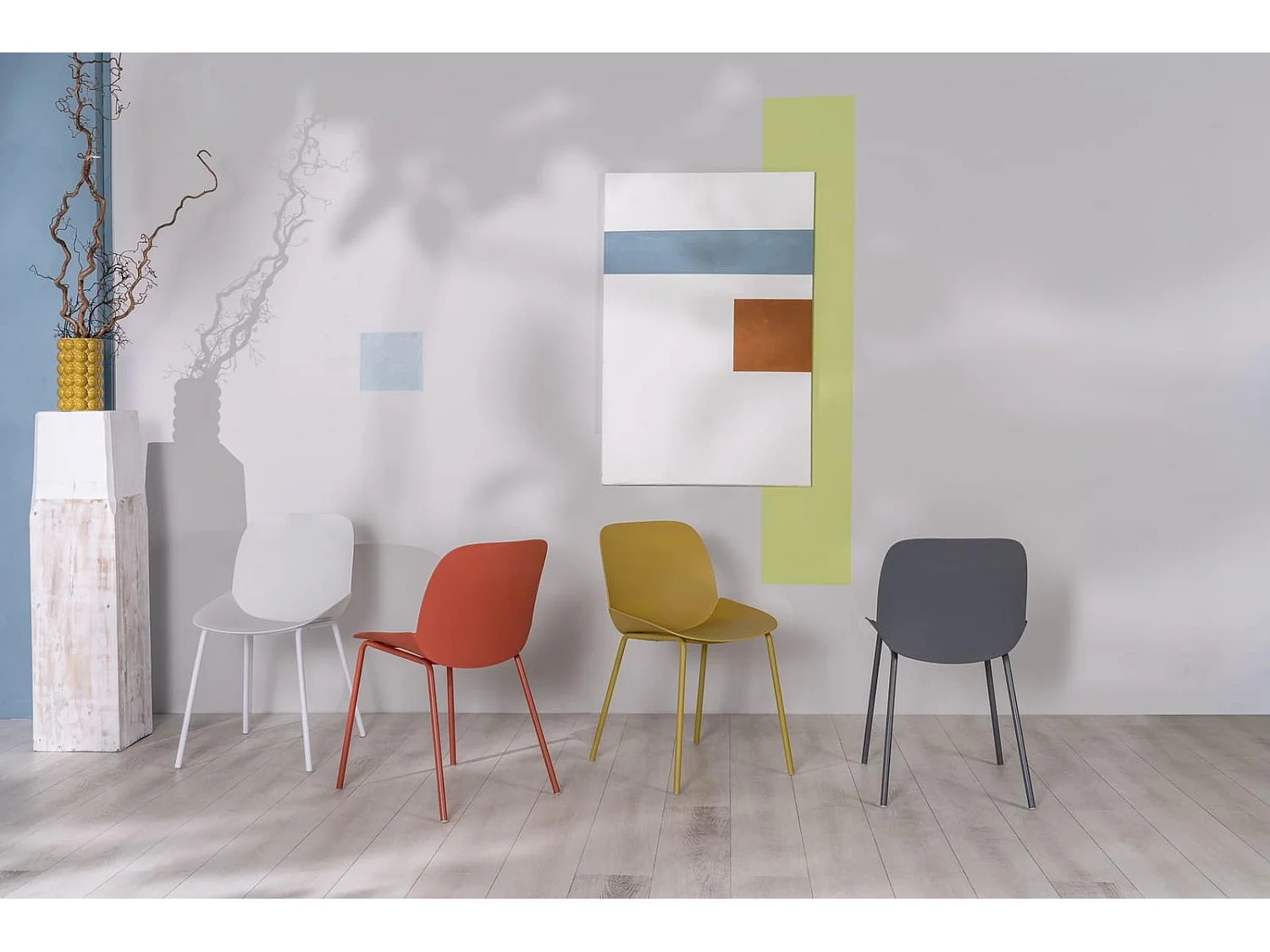 Eva Chaise en polypropylène blanc 4 pcs