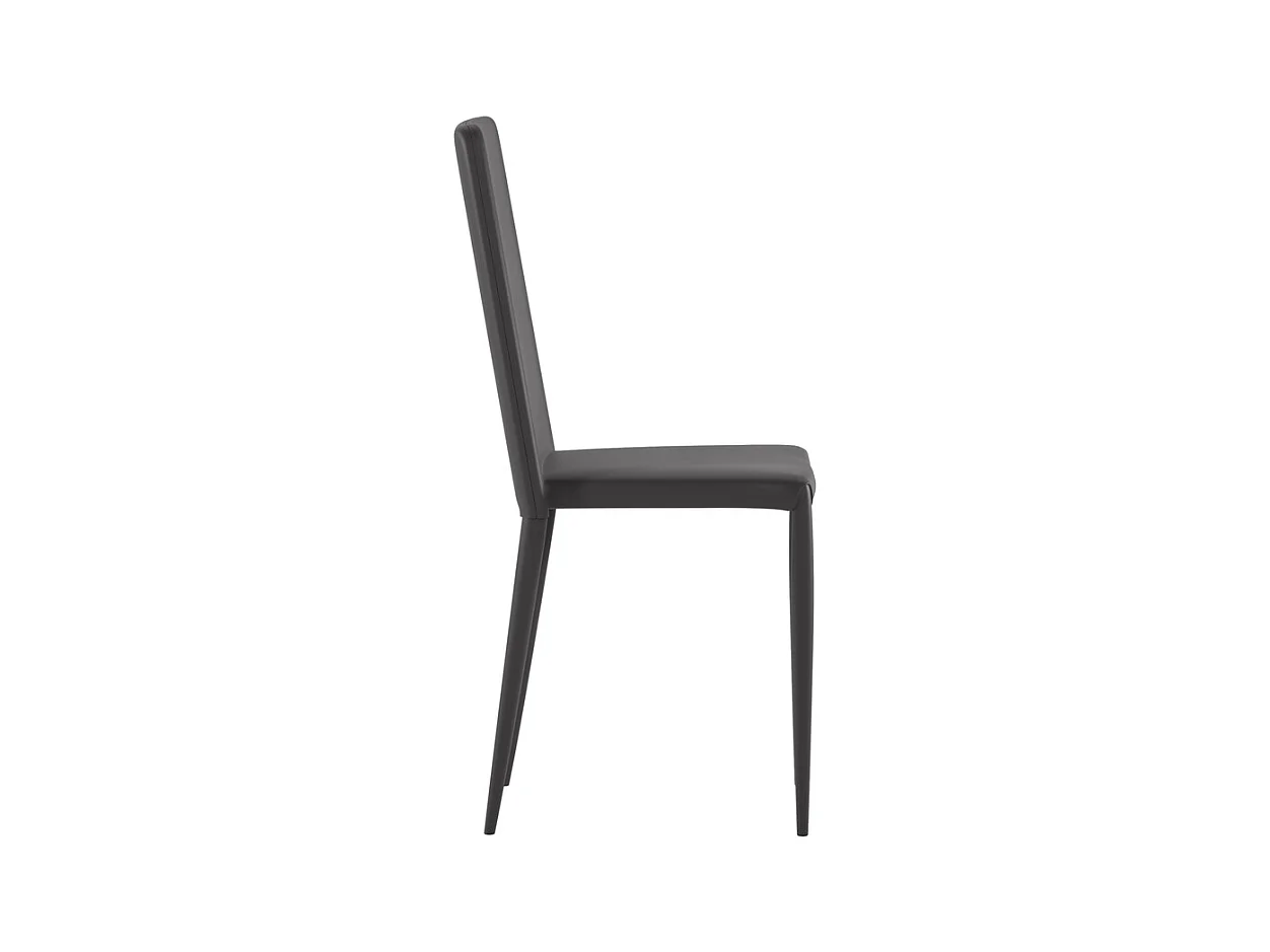 Cleo - Dunkelgrauer Öko-Lederstuhl 4-tlg