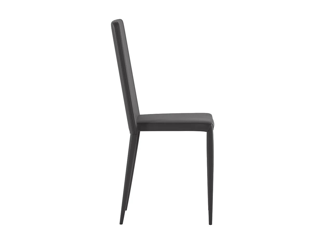 Cleo - Dunkelgrauer Öko-Lederstuhl 4-tlg