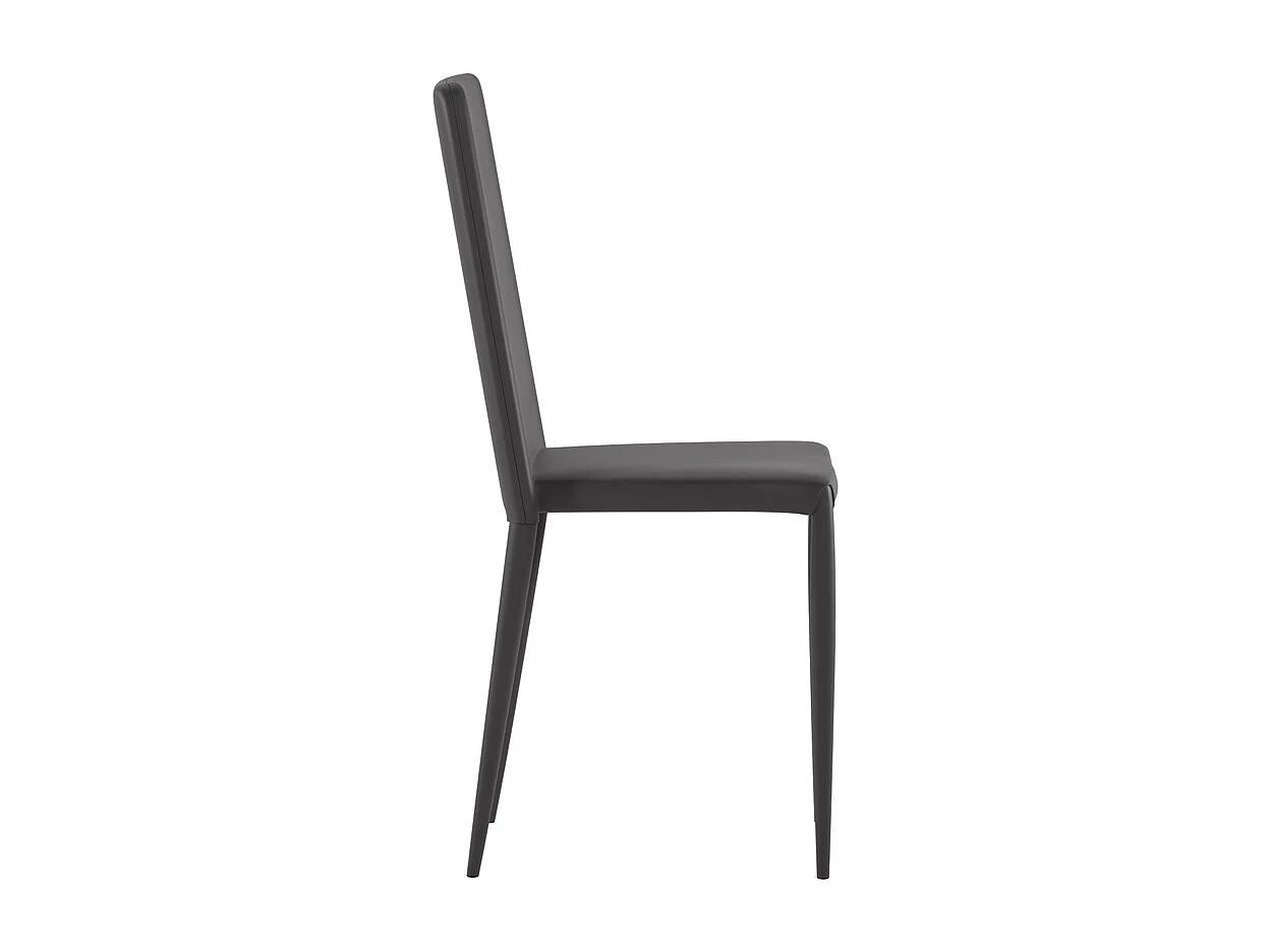 Cleo Chaise en éco-cuir gris foncé 4 pcs