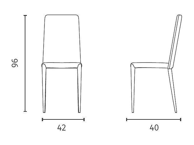 Cleo Chaise en éco-cuir gris foncé 4 pcs