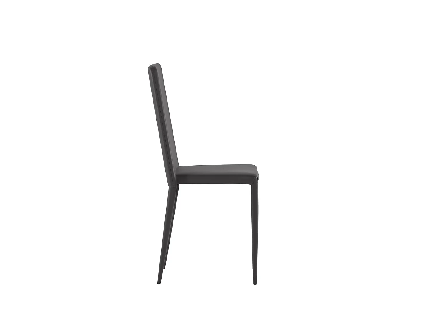 Cleo - Cadeira de couro sintético cinza escuro, 4 peças