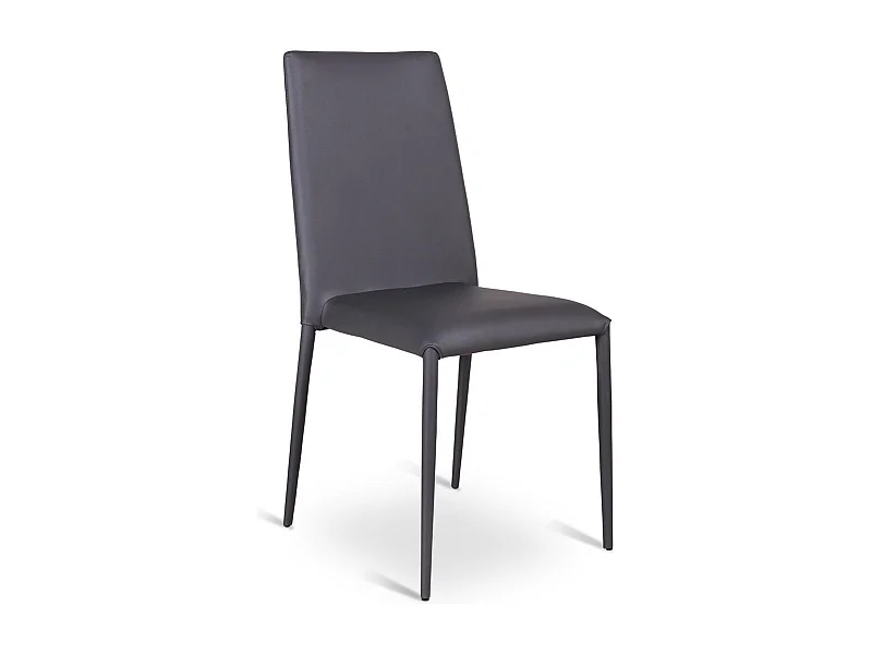 Cleo Chaise en éco-cuir gris foncé 4 pcs