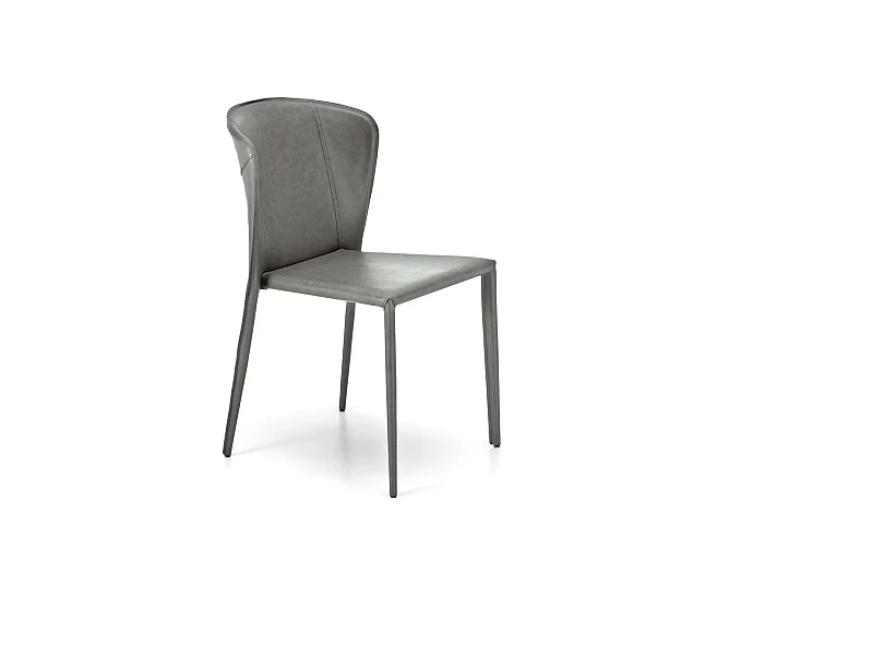 Break - Grauer Kunstlederstuhl 4-tlg