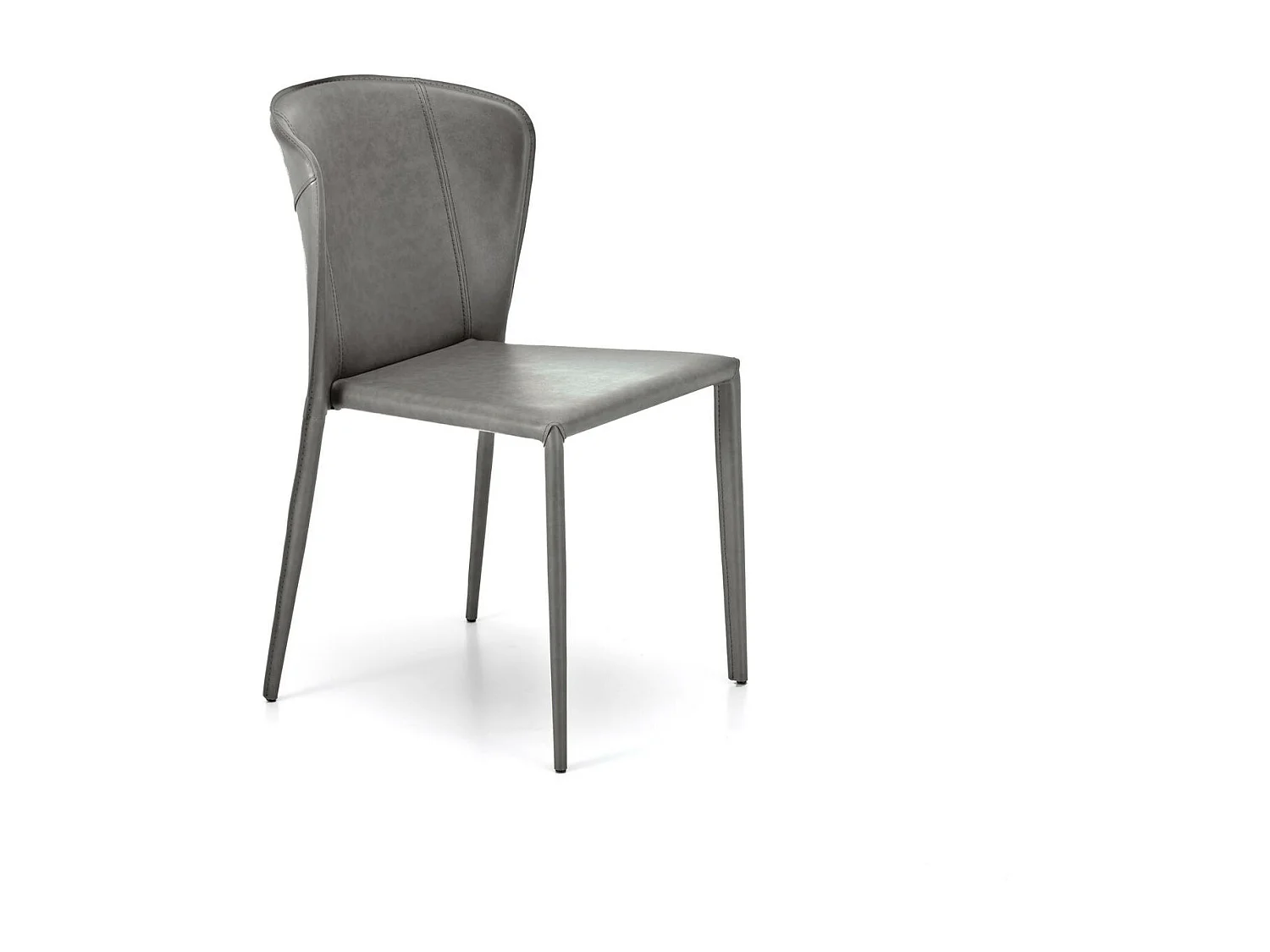 Break Chaise simili cuir gris 4 pcs