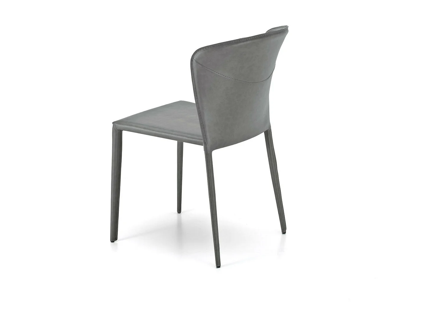 Break Chaise simili cuir gris 4 pcs