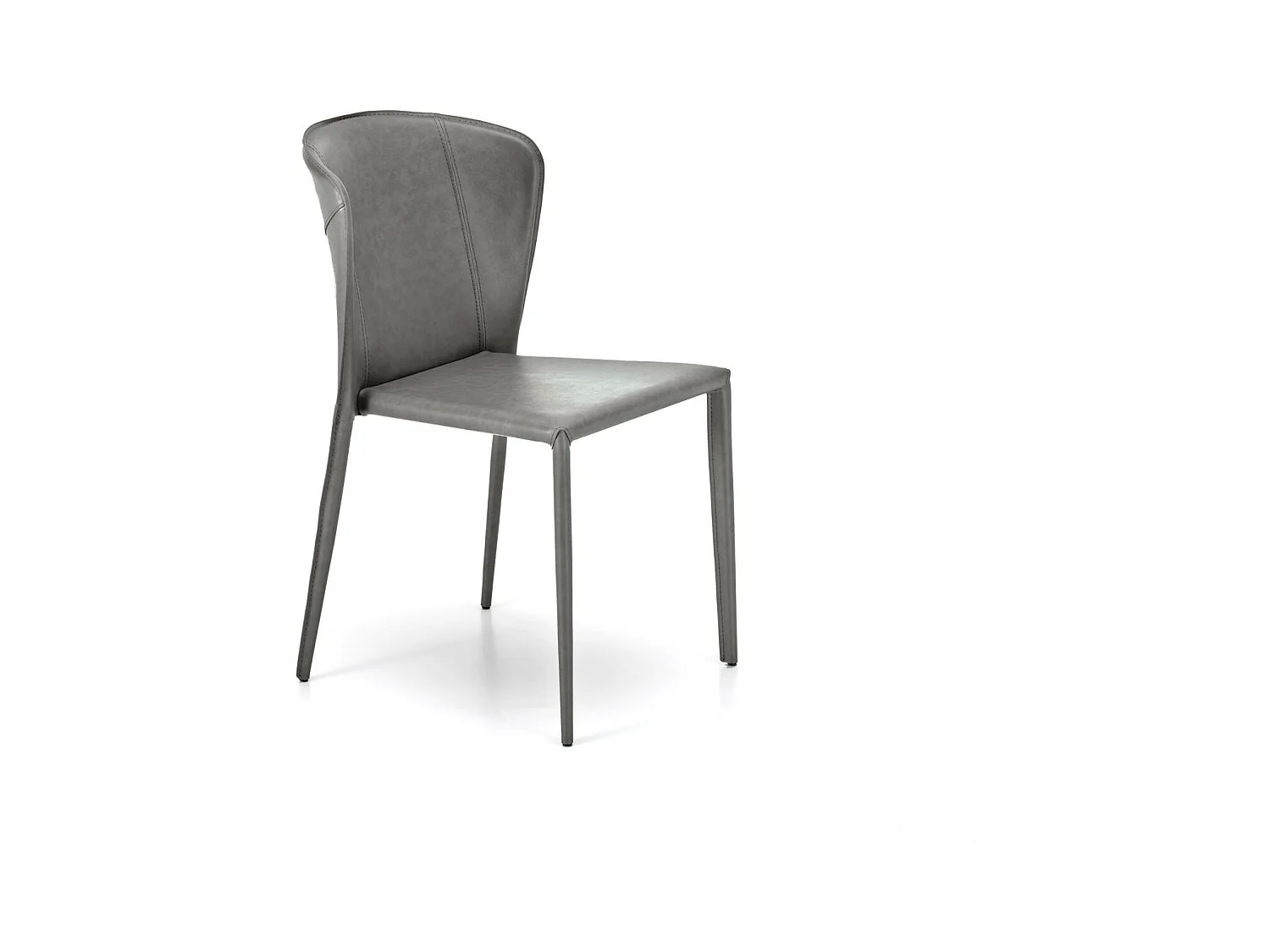 Break Chaise simili cuir gris 4 pcs