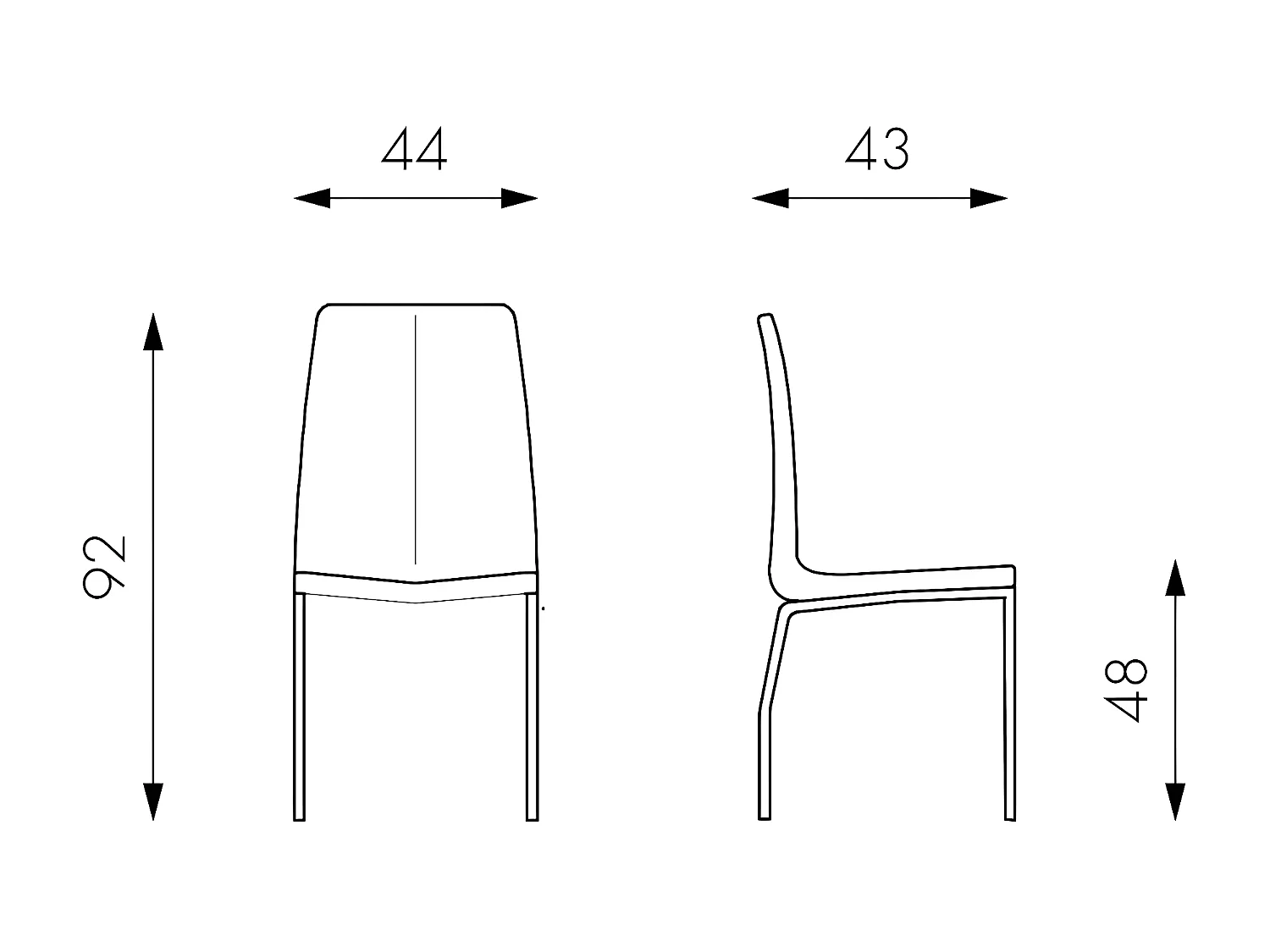 Viva - Brauner Öko-Lederstuhl 4-tlg