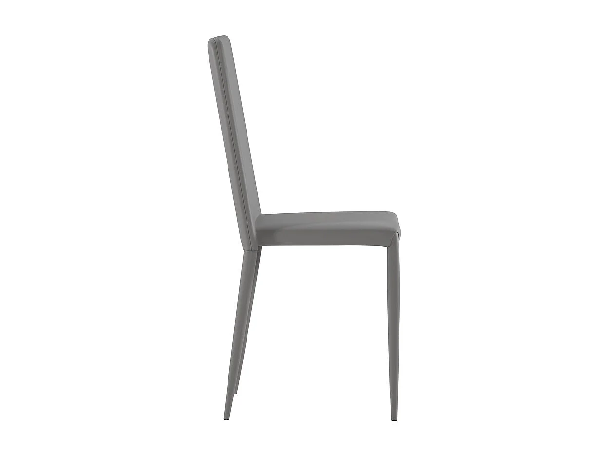 Cleo Chaise en éco-cuir gris 4 pc