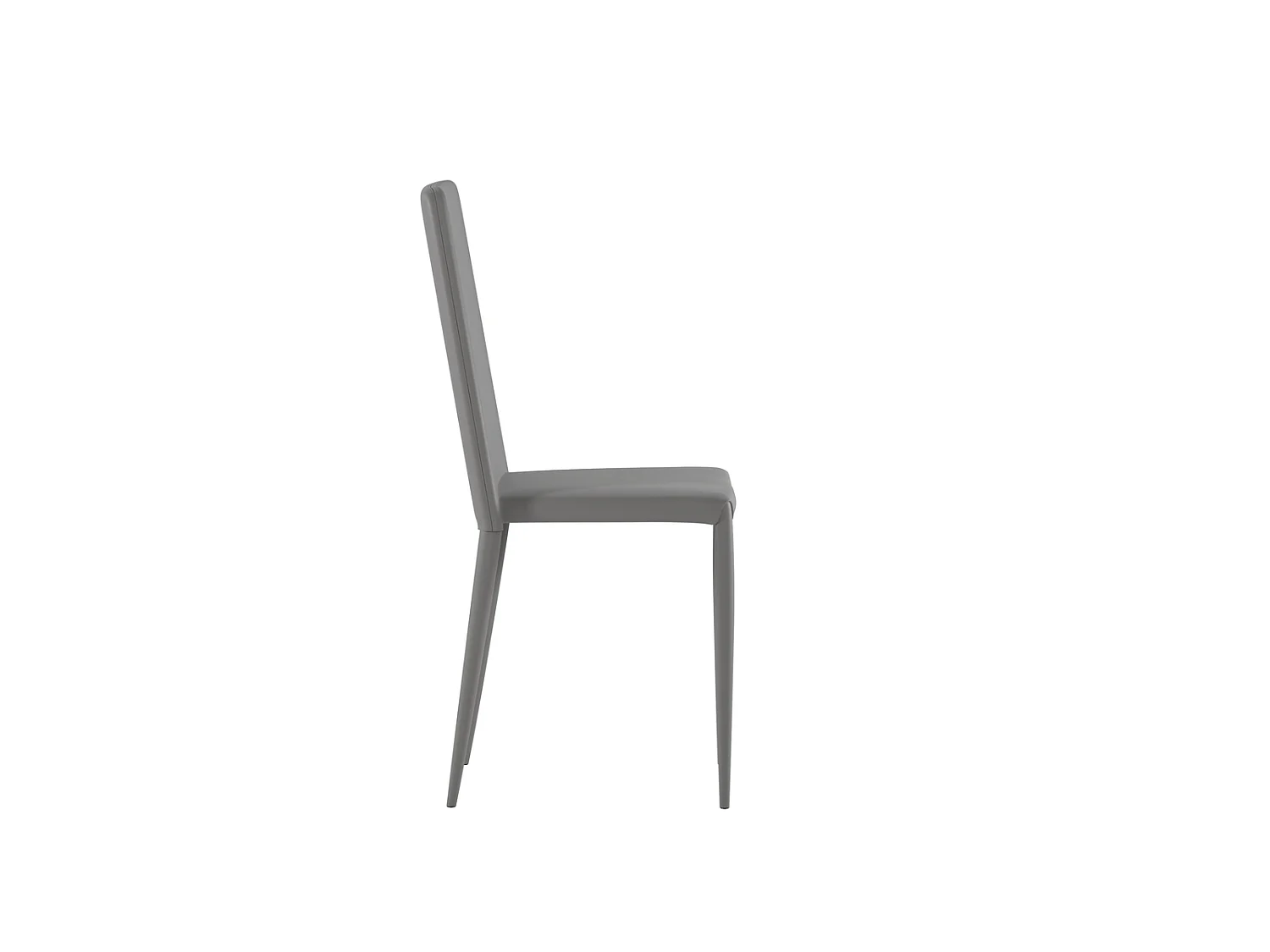 Cleo - cadeira de couro ecológico cinza de 4 peças