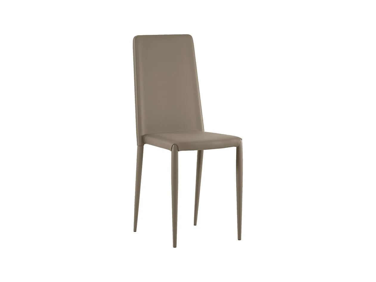Cleo Chaise en éco-cuir gris tourterelle 4 pcs