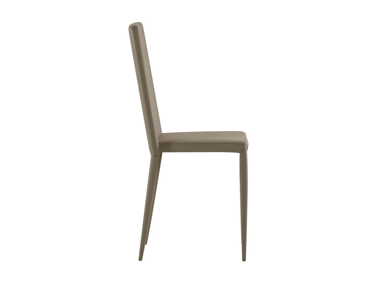 Cleo Chaise en éco-cuir gris tourterelle 4 pc