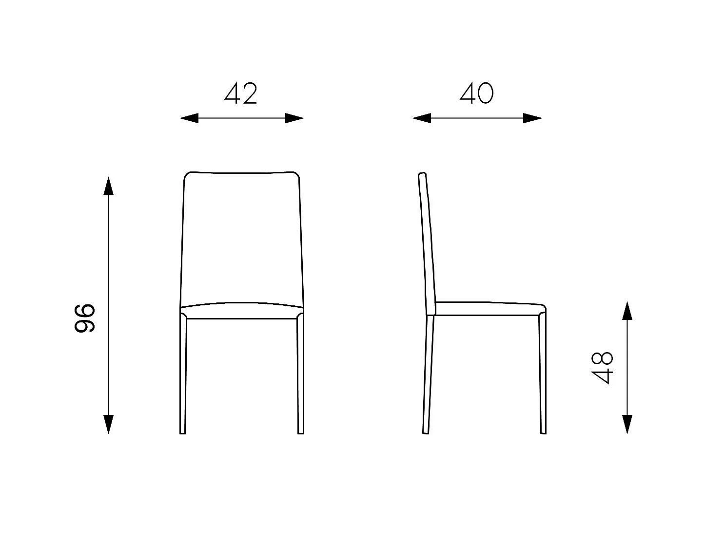 Cleo Chaise en éco-cuir gris tourterelle 4 pcs